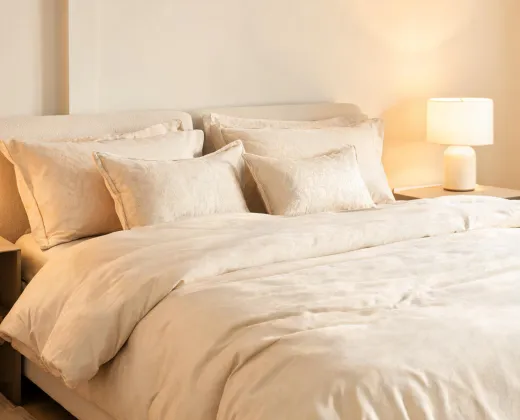 Coordinated bedding gift for a first apartment